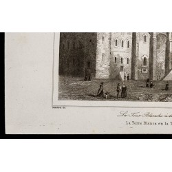 Gravure de 1842 - Tour blanche - Tour de Londres - 4