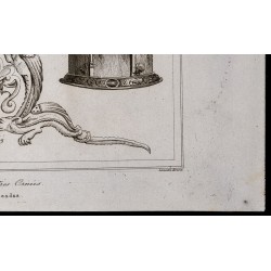 Gravure de 1842 - Lanternes - Lettres ornées - 5