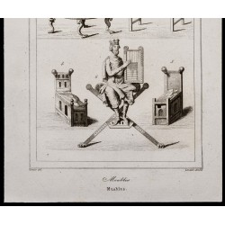 Gravure de 1842 - Meubles Anglo-Saxons - 3