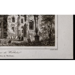 Gravure de 1842 - Abbaye de Waltham - 5