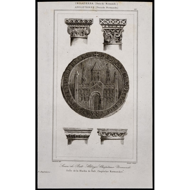 Gravure de 1842 - Sceau de Balt Abbaye - 1