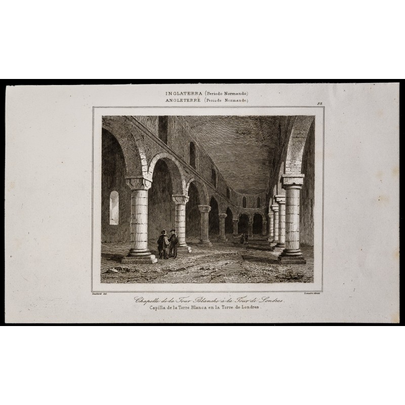 Gravure de 1842 - Chapelle de la Tour Blanche - 1