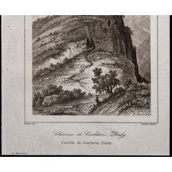 Gravure de 1842 - Château de Castleton, Derby - 3