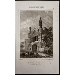 Gravure de 1842 - Cathédrale de Rochester - 1