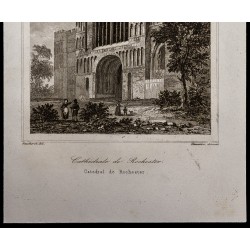 Gravure de 1842 - Cathédrale de Rochester - 3