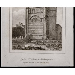 Gravure de 1842 - Clocher de l'Église St-Pierre - 3