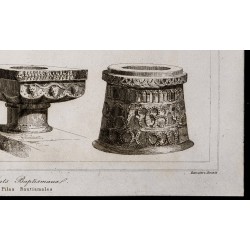 Gravure de 1842 - Fonts baptismaux - 5