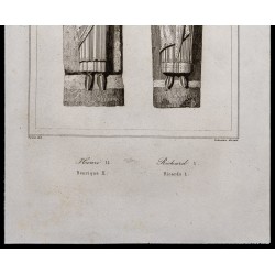 Gravure de 1842 - Henri II et Richard I (Gisant) - 3