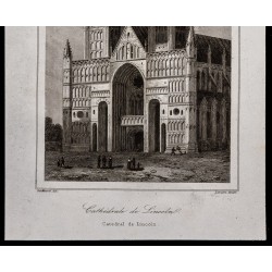 Gravure de 1842 - Cathédrale de Lincoln - 3