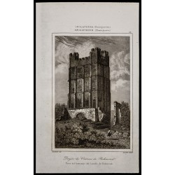 Gravure de 1842 - Donjon du Château de Richmond - 1