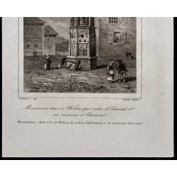 Gravure de 1842 - Monument à Wolton - Edward 1er - 3