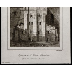 Gravure de 1842 - Église de la Sainte Croix - Hamshire - 3