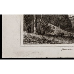 Gravure de 1842 - Greenwich Park - Londres - 4