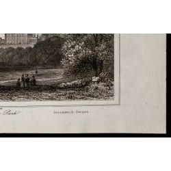 Gravure de 1842 - Greenwich Park - Londres - 5