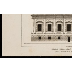 Gravure de 1842 - Palace White-Hall à Londres - 4
