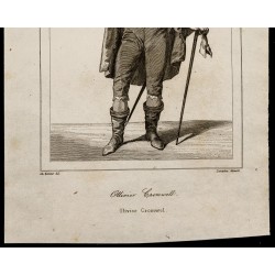 Gravure de 1842 - Olivier Cromwell - Portrait - 3