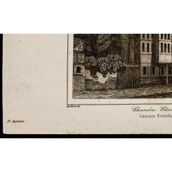 Gravure de 1842 - Chambre étoilée à Westminster - 4