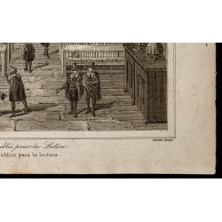 Gravure de 1842 - Lieu public pour la lecture - 5