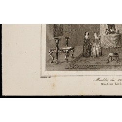 Gravure de 1842 - Meubles du XVIe siècle - 4