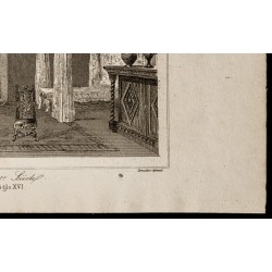Gravure de 1842 - Meubles du XVIe siècle - 5