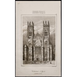 Gravure de 1842 - Cathédrale d'York - 1