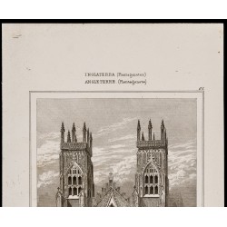 Gravure de 1842 - Cathédrale d'York - 2