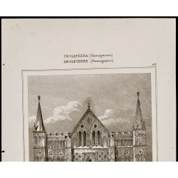 Gravure de 1842 - Cathédrale de Salisbury - 2