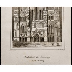 Gravure de 1842 - Cathédrale de Salisbury - 3