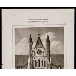 Gravure de 1842 - Monastère Beverley - Yorkshire - 2