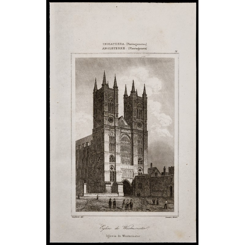 Gravure de 1842 - Église de Westminster - 1