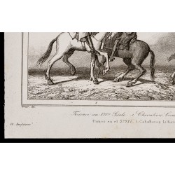 Gravure de 1842 - Tournoi au XIVe siècle - 4