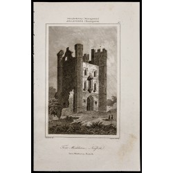 Gravure de 1842 - Tour Middleton - Norfolk - 1