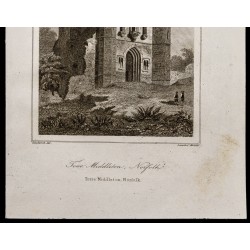 Gravure de 1842 - Tour Middleton - Norfolk - 3