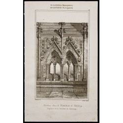 Gravure de 1842 - Tombeau - Cathédrale de Salisbury - 1