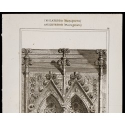 Gravure de 1842 - Tombeau - Cathédrale de Salisbury - 2