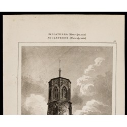 Gravure de 1842 - Tour de l'église Beecham-well - 2
