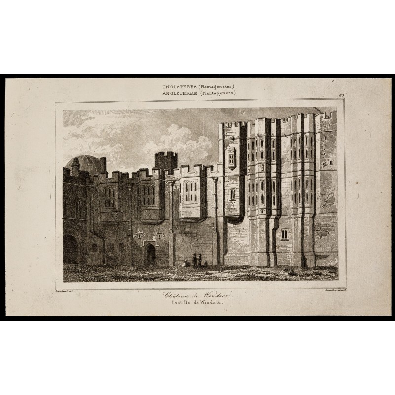 Gravure de 1842 - Château de Windsor - 1