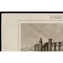 Gravure de 1842 - Chateau Baynard - Londres - 2