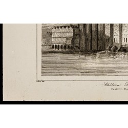 Gravure de 1842 - Chateau Baynard - Londres - 4