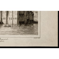 Gravure de 1842 - Chateau Baynard - Londres - 5
