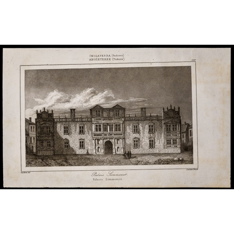 Gravure de 1842 - Palais Sommerset - Londres - 1