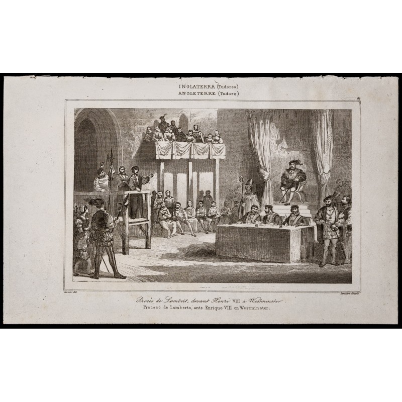 Gravure de 1842 - Procès de Lambert - Westminster - 1