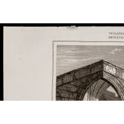 Gravure de 1842 - Pont triangulaire à Crowland - 2