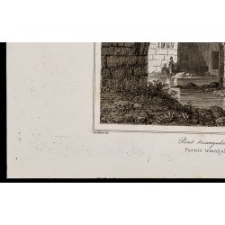 Gravure de 1842 - Pont triangulaire à Crowland - 4