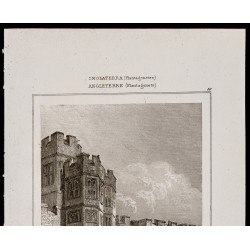 Gravure de 1842 - Château de Warwick - 2