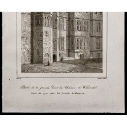 Gravure de 1842 - Château de Warwick - 3