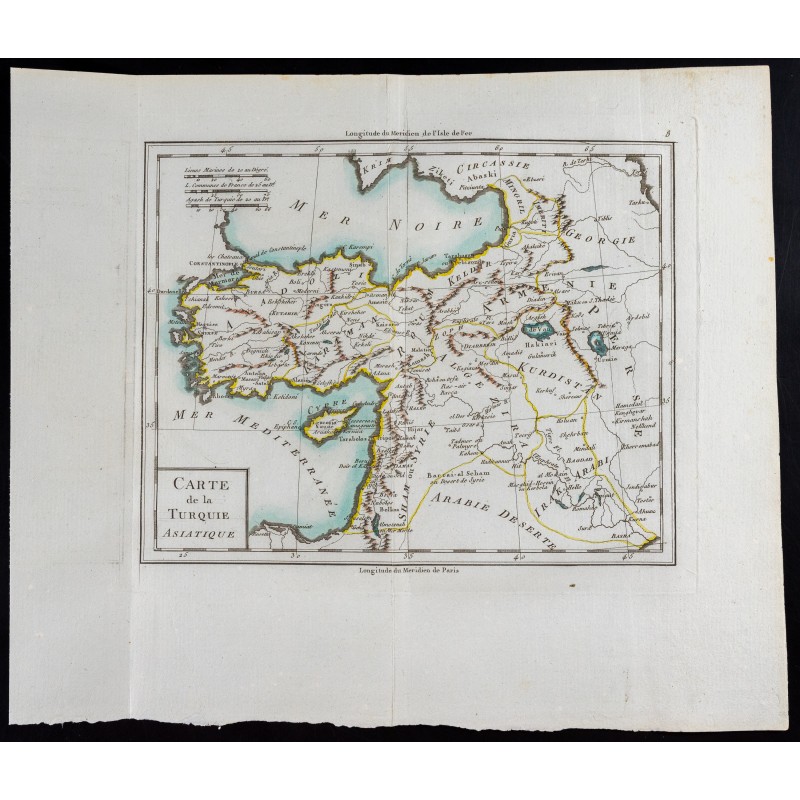 Gravure de 1785 - Carte de la Turquie asiatique - 1