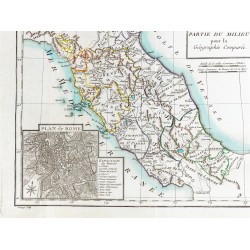 Gravure de 1785 - Carte de l'Italie du centre - 3