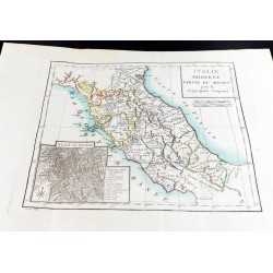 Gravure de 1785 - Carte de l'Italie du centre - 4