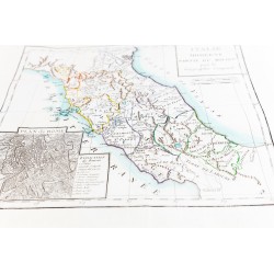 Gravure de 1785 - Carte de l'Italie du centre - 6
